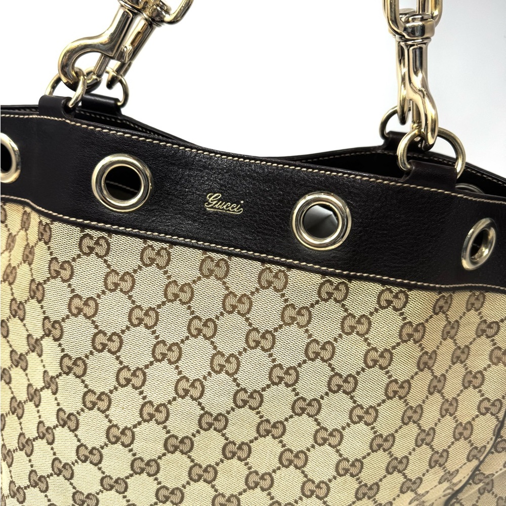 Gucci Positano GG Monogram Canvas Brown Tote Bag – Gold Hardware - Picture 2 of 15